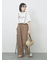 【接触冷感】ドルマンギャザー刺繍Tシャツ