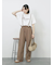 【接触冷感】ドルマンギャザー刺繍Tシャツ