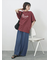 【接触冷感】ドルマンギャザー刺繍Tシャツ