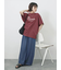 【接触冷感】ドルマンギャザー刺繍Tシャツ