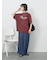 【接触冷感】ドルマンギャザー刺繍Tシャツ