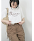 【接触冷感】ドルマンギャザー刺繍Tシャツ