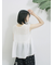 前後2wayジャカードペプラムノースリーブブラウス