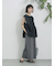 前後2wayジャカードペプラムノースリーブブラウス