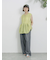 前後2wayジャカードペプラムノースリーブブラウス