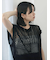 麻タッチパッチワークニットベスト