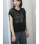 麻タッチパッチワークニットベスト