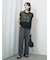麻タッチパッチワークニットベスト