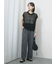 麻タッチパッチワークニットベスト