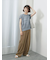 麻タッチパッチワークニットベスト