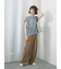 麻タッチパッチワークニットベスト