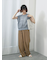 麻タッチパッチワークニットベスト