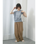 麻タッチパッチワークニットベスト
