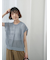 麻タッチパッチワークニットベスト
