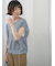 麻タッチパッチワークニットベスト
