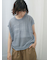 麻タッチパッチワークニットベスト