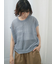 麻タッチパッチワークニットベスト