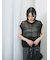 麻タッチパッチワークニットベスト