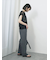 麻タッチパッチワークニットベスト