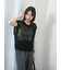麻タッチパッチワークニットベスト
