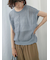 麻タッチパッチワークニットベスト