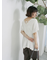 ◎【接触冷感】シャーリングVネックプルオーバー