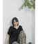 ◎【接触冷感】シャーリングVネックプルオーバー