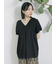 ◎【接触冷感】シャーリングVネックプルオーバー