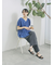 ◎【接触冷感】シャーリングVネックプルオーバー