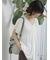 ◎【接触冷感】シャーリングVネックプルオーバー