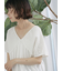 ◎【接触冷感】シャーリングVネックプルオーバー