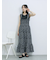 花柄シャーリングワンピース