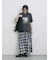 オンブレチェックドロストギャザースカート