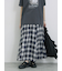 オンブレチェックドロストギャザースカート