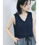 テープヤーン透かしニットベスト