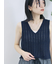 テープヤーン透かしニットベスト
