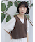 テープヤーン透かしニットベスト
