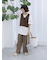 テープヤーン透かしニットベスト