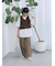 テープヤーン透かしニットベスト