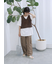 テープヤーン透かしニットベスト
