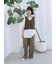 テープヤーン透かしニットベスト