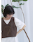 テープヤーン透かしニットベスト