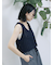 テープヤーン透かしニットベスト