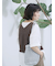 テープヤーン透かしニットベスト