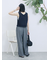 テープヤーン透かしニットベスト