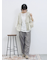花ジャガード7分袖プルオーバー