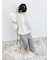 花ジャガード7分袖プルオーバー