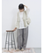 花ジャガード7分袖プルオーバー