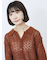 透かし柄ニットポロ