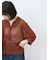 透かし柄ニットポロ
